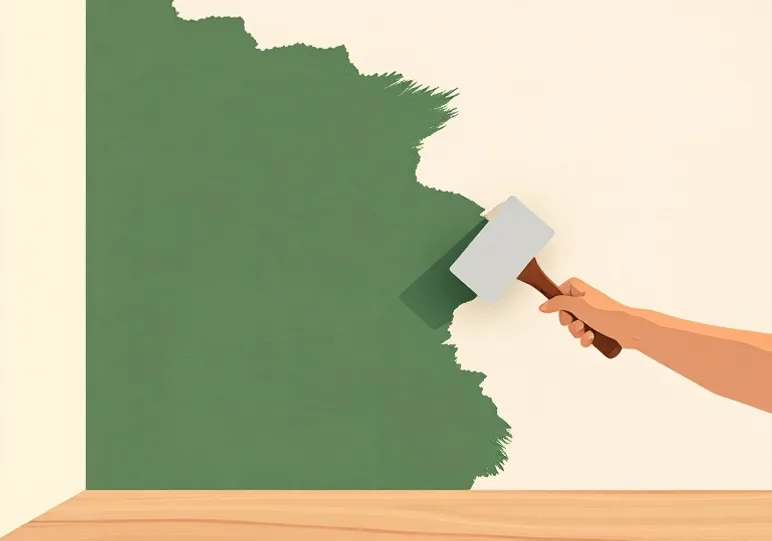Application d'un enduit décoratif à la lisseuse sur un mur