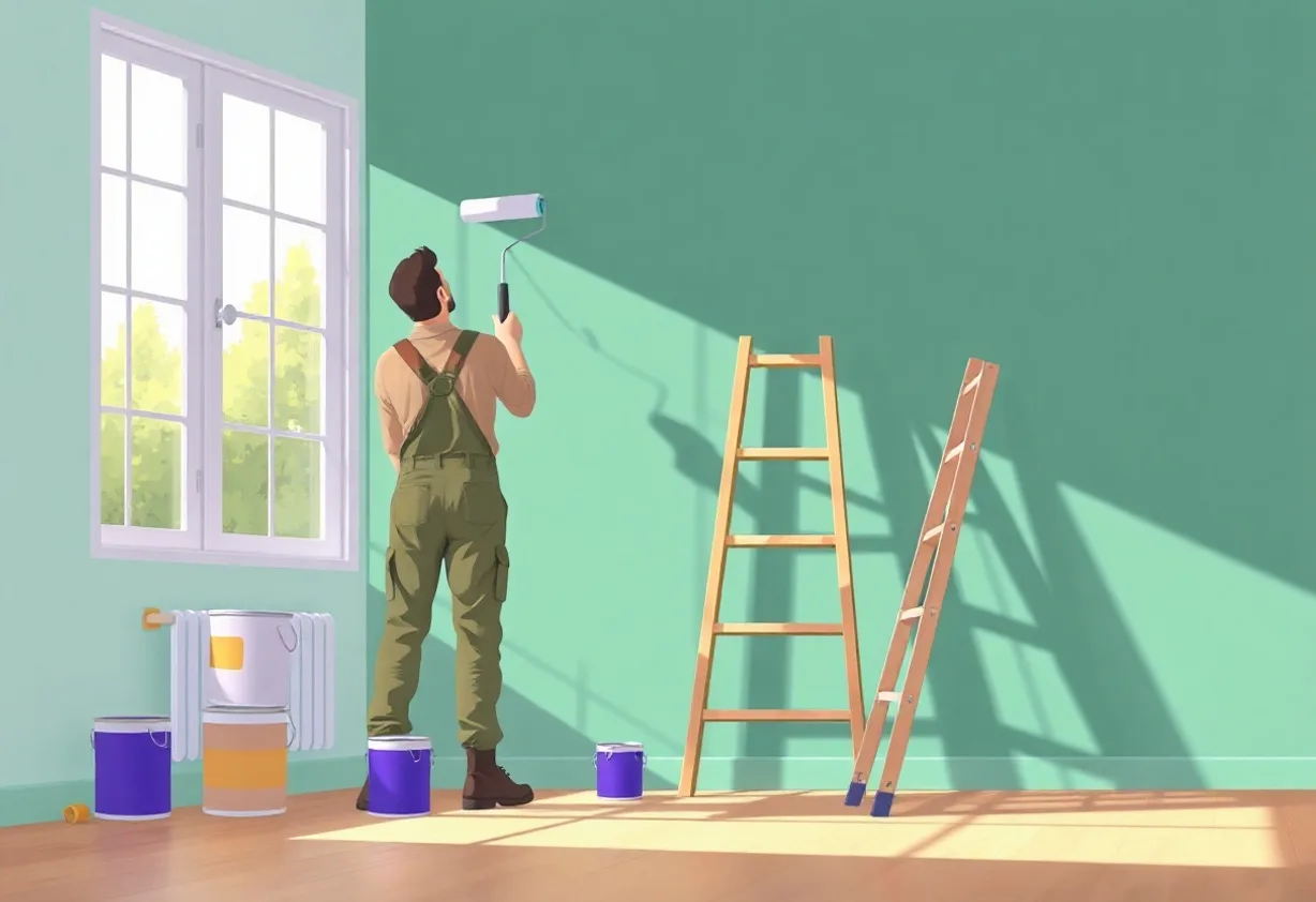 Peintre Plan-de-Cuques 13380 en intervention sur un chantier